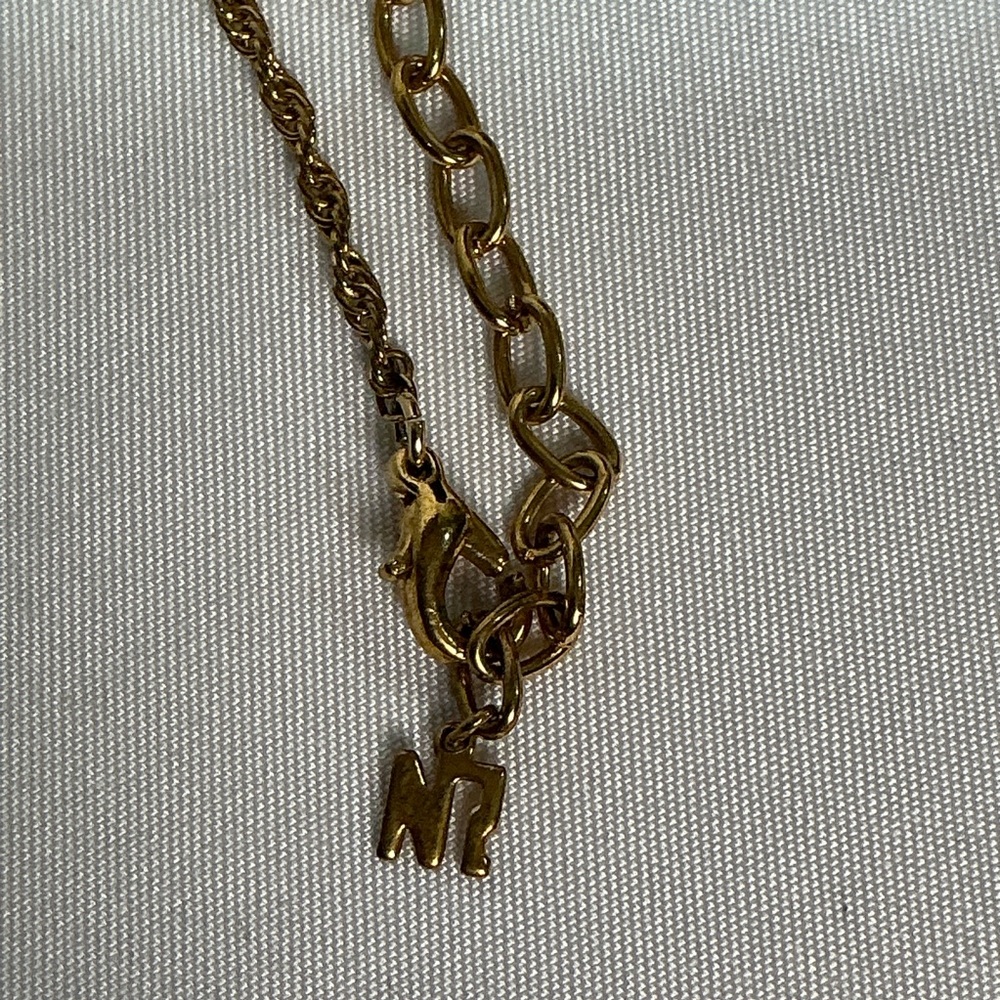 Vintage Nina Ricci Round Rhinestone Gold & Silver Pendant Necklace - Picture 4 of 7